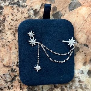 Single earring with ear cuff